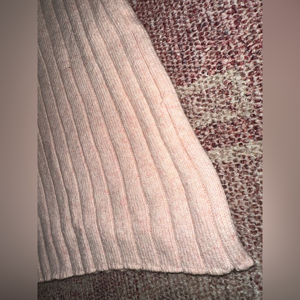 Sundance Ribbed V-Neck Button Sweater in Light Pink - Picture 10 of 11